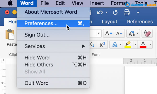 Hướng dẫn truy cập phần cài đặt của ứng dụng đang mở